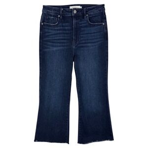 Hidden Jeans High Waist Crop Flare Jeans Size 28 Dark Wash Wide Leg Stretch READ